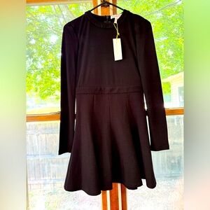 BCBGeneration Black Fit and Flare Long Sleeve Dress